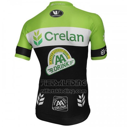 2016 Fietskleding Crelan AA Groen en Zwart Korte Mouwen en Koersbroek